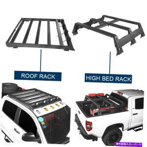 [tLA tbN[hX`[gbv[t+g^chpnCxbhbNוLA14-21 Hooke Road Steel Top Roof+ High Bed Rack Luggage Carrier For Toyota Tundra 14-21