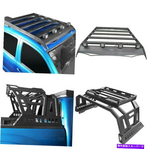 ���[�t�L�����A �X�`�[�����[�t���b�N +�x�b�h���b�N�L�����AW/4X LED���C�g�g���^�^�R�}05-22 4DR Steel Roof Rack + Bed Rack Carrier w/4x LED Lights for Toyota Tacoma 05-22 4Dr�y���s�A���i�z