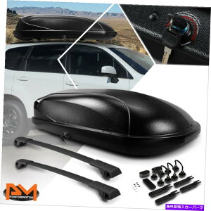 [tLA 14-18̃XotHX^[A~jENXo[gbv[tbN+ݕ{bNXL[ For 14-18 Subaru Forester Aluminum Cross Bar Top Roof Rack+Black Cargo Box&Keys