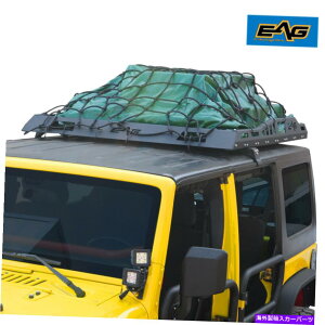 [tLA 07-18ɃtBbgEAG[tbNݕLAoXPbgW[vO[JK 2DOOR/4DOOR EAG Roof Rack Cargo Carrier Basket Fit for 07-18 Jeep Wrangler JK 2Door/4Door