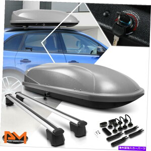 [tLA 09-16pAEfBQ5A~jENXo[gbv[tbN[+O[Xg[W{bNXL[ For 09-16 Audi Q5 Aluminum Cross Bar Top Roof Rack Rail+Grey Storage Box&Keys