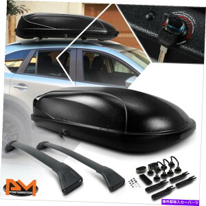 [tLA 17-18}c_CX-5A~jENXo[gbv[tbN[+ݕ{bNXL[ For 17-18 Mazda Cx-5 Aluminum Cross Bar Top Roof Rack Rail+Black Cargo Box&Keys