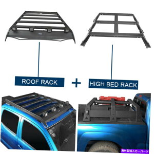 [tLA tbN[hX`[nCxbhbN[tbNw/ ledCgtBbg05-22g^^R} Hooke Road Steel High Bed Rack & Roof Rack w/ LED Lights Fit 05-22 Toyota Tacoma