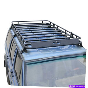 [tLA 1984N2001ÑW[vXJ`FL[̂߂̍[tbNݕLAtOXtBbg Black Roof Rack Cargo Carrier Full Length Fits for 1984-2001 Jeep XJ Cherokee
