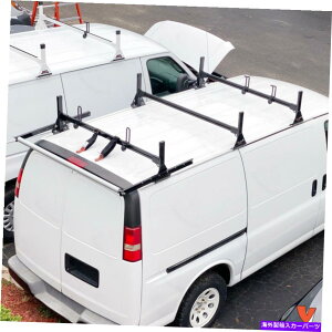 [tLA H1 3o[A~jE_[[tbNw/[[tBbgFChevy Express/GMC Savana 96-on H1 3 Bar Aluminum Ladder Roof Rack w/Roller Fits:Chevy Express/GMC Savana 96-On