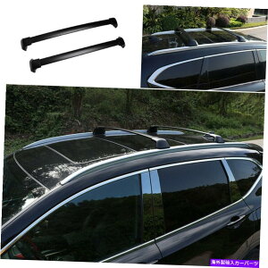 [tLA [tbNLA[NXo[z_CR-V 2017-2021ɃtBbgA~jEubN Roof Rack Carrier Rail Cross Bars Aluminum Black Fit For Honda CR-V 2017-2021