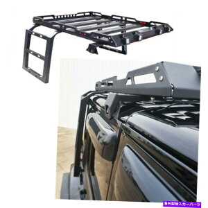 [tLA 07-17pW[vO[JK 4hA[tbN+2TCh_[J[{X`[ubN For 07-17 Jeep Wrangler JK 4 Doors Roof Rack +2 Side Ladders Carbon Steel Black