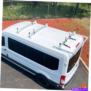 [tLA H1 3o[A~jE_[[tbNw/[[tBbgFtH[hgWbgbh[t2015-on H1 3 Bar Aluminum Ladder Roof Rack w/Roller Fits:Ford Transit Med Roof 2015-On