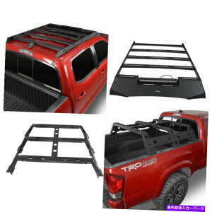 [tLA [tbNgbvݕLAw/ ledCgo[xbhbNoXPbgtBbg^R}05-22 Roof Rack Top Cargo Carrier w/ LED Light Bar Bed Rack Basket Fit Tacoma 05-22