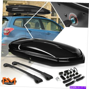 [tLA 14-18Subaru ForesterA~jENXo[gbv[tbN+ubNXg[W{bNXL[ For 14-18 Subaru Forester Aluminum Crossbar Top Roof Rack+Black Storage Box&Keys