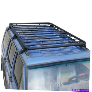 ルーフキャリア ブラック2 "管状ルーフラックプラットフォーム貨物バスケットスチール84-01チェロキーXJに適しています Black 2" Tubular Roof Rack Platform Cargo Basket Steel Fit for 84-01 Cherokee XJ