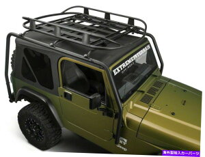 [tLA oP[h[tbNoXPbgBeNX`ubNi87-06W[vO[YJTJj Barricade Roof Rack Basket; Textured Black (87-06 Jeep Wrangler YJ & TJ)