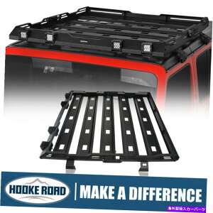 [tLA tbN[h[tbNw/6x 18W LEDW[vO[JL JT 18-22 4DR̃X|bgCg Hooke Road Roof Rack w/6x 18W LED Spotlights For Jeep Wrangler JL JT 18-22 4Dr