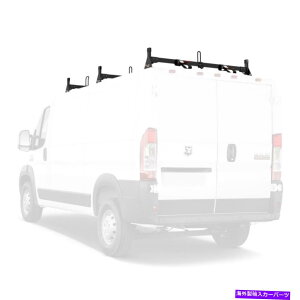 [tLA vantech H1 3o[A~jE͂[tbNAtBbgFRam Promaster 2013-on Black Vantech H1 3 Bar Aluminum Ladder Roof Rack, Fits:RAM ProMaster 2013-ON Black