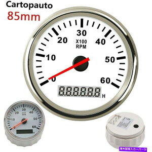 ^R[^[ 85mmԃ}{[g^R[^[Q[WLCDGW^`ԃ[^[0-6000rpm 85mm Car Marine Boat Tachometer Gauge LCD Engine Tacho Hour Meter 0-6000RPM
