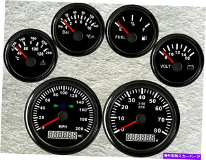 �^�R���[�^�[ 6�Q�[�W�Z�b�g�AGPS 200mph�̃X�s�[�h�A���C�g�A�^�R���[�^�[�A�R���A���x�A�{���g�A�����t�� 6 Gauge set,GPS 200MPH Speedo With Light,Tachometer,Fuel,Temp,Volts,Oil Pressure�y���s�A���i�z