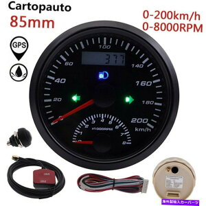 ^R[^[ ^R[^[8000rpmQ[WuU[A[J[{[gt85mm GPSXs[h[^[200km/h 85mm GPS Speedometer 200KM/H With Tachometer 8000RPM Gauge Buzzer Alarm Car Boat