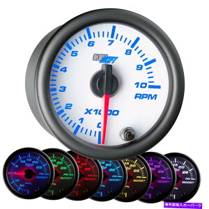^R[^[ 2 1/16 "Glowshift White 7 Color Series Tachemer Tach RPMQ[W[^[ 2 1/16" GlowShift White 7 Color Series Tachometer Tach RPM Gauge Meter
