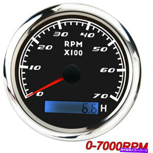 タコメーター 85mm自動車マリンボートタコメーターゲージデジタル時間メーター防水0-7000rpm 85mm Car Marine Boat Tachometer Gauge Digital Hourmeter Waterproof 0-7000RPM