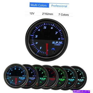タコメーター 2 '' 52mmタチョゲージメータータコメーター0-8000 RPM LED 1-10シリンダーエンジン 2'' 52mm Tacho Gauge Meter Tachometer 0-8000 RPM LED For 1-10 Cylinder Engine