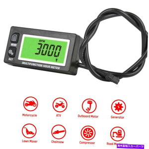 ^R[^[ OŊ@̂߂̃fW^A[[^[^R[^[KXK\GWXg[N Digital Hour Meter Tachometer For Outboard Lawn Mower Gas Petrol Engine Strokes