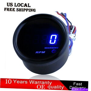 タコメーター 車2 "52mmブルーデジタルLED 0-9999 RPMタコメーターゲージ自動車ゲージE03 Car 2" 52mm Blue Digital LED 0-9999 RPM Tachometer Gauge Autometer Gauge E03