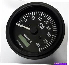 タコメーター タコメーター/時間メーター0-4000 rpmイグニッションコイル駆動ブラックベゼル +24V Tachometer/Hourmeter 0-4000 RPM Ignition Coil Driven Black Bezel +24V