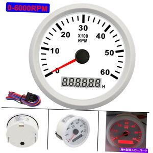 ^R[^[ 85mm}^R[^[Q[W0-6000RPMfW^LCD^`ԃ[^[h 85mm Marine Tachometer Gauge 0-6000RPM Digital LCD Tacho Hour Meter Waterproof