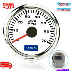 ^R[^[ 52mm}^R[^[7000rpmJ[bgpLCDԃ[^[tDOGW 52mm Marine Tachometer 7000RPM Outboard Engine With LCD Hour Meter For Car Yacht