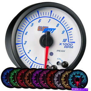 ^R[^[ 52mm Glowshift White Elite 10 Color LED^R[^[rpmQ[W 52mm GlowShift White Elite 10 Color LED Tachometer RPM Gauge