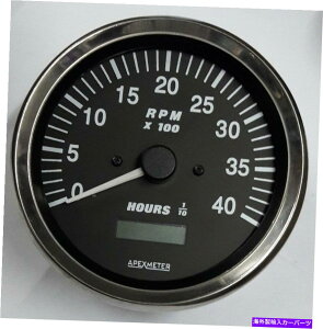 ^R[^[ ^R[^[/ԃ[^[0-4000 rpmI^l[^[MQ[WNx[ +12V 100mm Tachometer/Hourmeter 0-4000 RPM Alternator Signal Gauge Chrome Bezel +12V 100mm