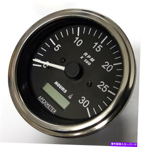 ^R[^[ ^R[^[/ԃ[^[0-3000 RPMI^l[^[MQ[WSAEx[ +24V Tachometer/Hourmeter 0-3000 RPM Alternator Signal Gauge SAE Bezel +24V