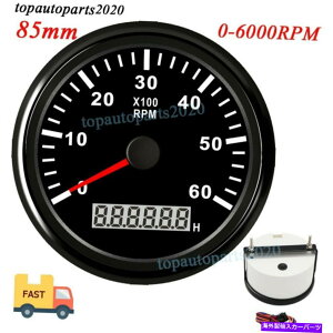 ^R[^[ 85mm}^R[^[{[gQ[W0-6000 rpmJ[gbNfW^A[[^[ubN 85mm Marine Tachometer Boat Gauge 0-6000 RPM Car Truck Digital Hourmeter Black
