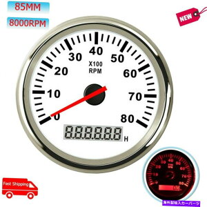 ^R[^[ 85mm 8000 rpmԗ}fW^^R[^[Q[WW/hourmeter with red backlight 85mm 8000 RPM Car Marine Digital Tachometer Gauge W/Hourmeter With Red Backlight
