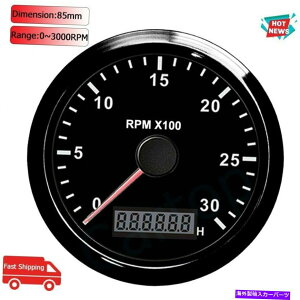 ^R[^[ 85mm 3000 rpm^R[^[GW^`Q[WƊCm{[gpLCDԃ[^[ 85mm 3000 RPM Tachometer Engine Tacho Gauge With LCD Hour Meter For Marine Boats