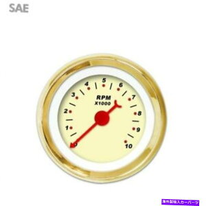 ^R[^[ ^R[^[Q[W - _bh^AbhNVbNj[hAS[hgO Tachometer Gauge - Modern Rodder Tan, Red Classic Needles, Gold Trim Rings