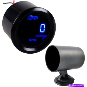 タコメーター 2 "52mmブラックカー車両ユニバーサルデジタルブルーLEDタチョゲージメーターRPM +ポッド 2" 52mm Black Car Vehicle Universal Digital Blue LED Tacho Gauge Meter RPM + Pod