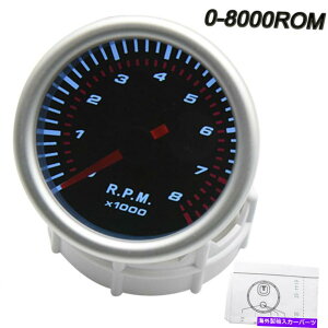 ^R[^[ 2 '' 52mmԃ^R[^[^`Q[W[gLED 0-8000 rpm[^[ 2'' 52mm Car Tachometer Tacho Gauge Meter White LED 0-8000 RPM Meter Black Face