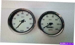 ^R[^[ X~XvJ100 mmXs[h[^[140 mphƃ^R[^[̗̎vƂ̔ Smiths Replica 100 mm Speedometer 140 MPH and Tachometer both clock wise White