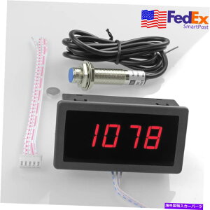 ^R[^[ fW^bhLED^R[^[10-9999 rpm[^[Q[W +ߐڃXCb`ZT[USA Digital Red LED Tachometer 10-9999 RPM Meter Gauge + Proximity Switch Sensor USA