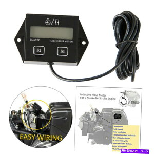タコメーター 2/4ストロークオートバイATVジェネレーター用のTach Hour Meter LCDデジタルタコメーター Tach Hour Meter LCD Digital Tachometer For 2/4-Stroke Motorcycle ATV Generator