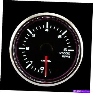 タコメーター MGS 52 mmディーゼルエンジンホワイト&アンバーLED 6000 rpm用の電気タコメーター MGS 52 mm Electrical Tachometer For Diesel Engine White & Amber LED 6000 RPM