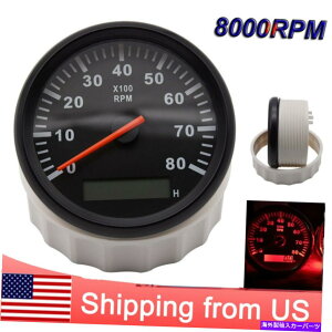 ^R[^[ 85mm}{[g^R[^[^`Q[W8000rpmfW^A[[^[pԃgbN 85mm Marine Boat Tachometer Tacho Gauge 8000RPM Digital Hourmeter for Car Truck