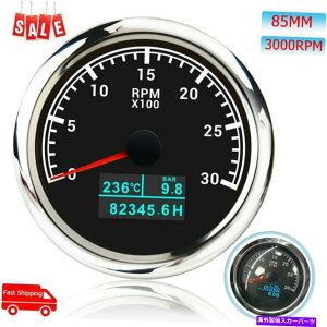^R[^[ 85mm 3 in 1@\fW^3000 rpm^R[^[̖h 85mm 3 In 1 Multifunction Digital 3000 RPM Tachometer Waterproof For Car Marine