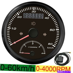 ^R[^[ 85mm 0-60km/h GPSXs[h[^[Q[W0-4000rpm̃^R[^[p̎ԗ{[ggbN 85mm 0-60KM/H GPS Speedometer Gauge with 0-4000RPM Tachometer for Car Boat Truck
