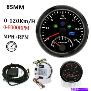 ^R[^[ 85mm gpsXs[h[^[0-120km/hQ[W8000rpm̎Ԃ̃}{[g̃^R[^[ 85mm GPS Speedometer 0-120km/h Gauge With 8000RPM Tachometer for Car Marine Boat