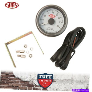 ^R[^[ Saas Tacho Gauge Electric White Face 52mm}`J[^R[^[ +tBbeBOLbg SAAS Tacho Gauge Electric White Face 52mm Multi Colour Tachometer + Fitting Kit