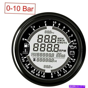 タコメーター 85mmデジタルGPS速度計タコメーター6IN1多機能ゲージ圧力10BAR 85mm Digital GPS Speedometer Tachometer 6in1 Multi-Function Gauge Pressure 10Bar