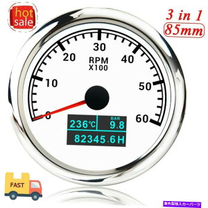 ^R[^[ 85mmԃ^R[^[Q[W6000rpm{[g}A[[^[ 85mm Car Tachometer Gauge 6000RPM Boat Water Temp Oil Pressure Marine Hour Meter