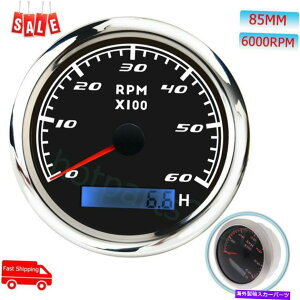^R[^[ 85mmhfW^^R[^[0-6000 rpmJ[bg{[g̎ԃ[^[t 85mm Waterproof Digital Tachometer 0-6000 RPM With Hour Meter For Car Yacht Boat